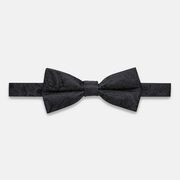 Silk Self Paisley Bow Tie, Black, hi-res